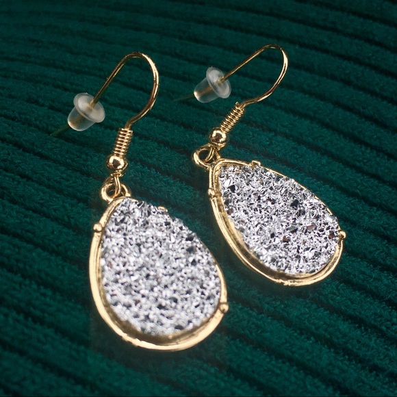• NEW! Teardrop Druzy Earrings • - Picture 8 of 8